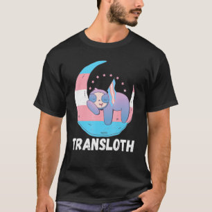 Transgender Cresent Moon Sloth TranssexuFlag Lg T-Shirt