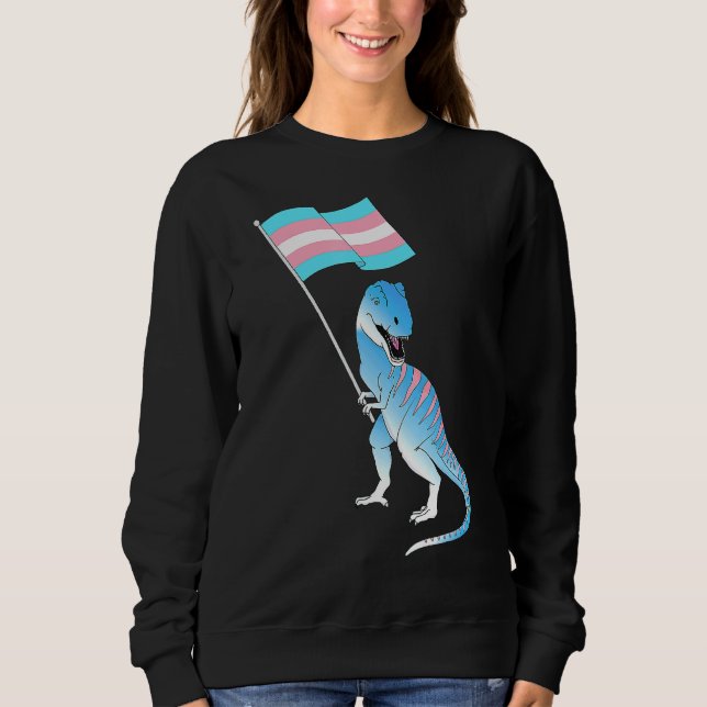 Transgender Dinosaur Trans Pride Lgbt Pride Flag P Sweatshirt (Front)