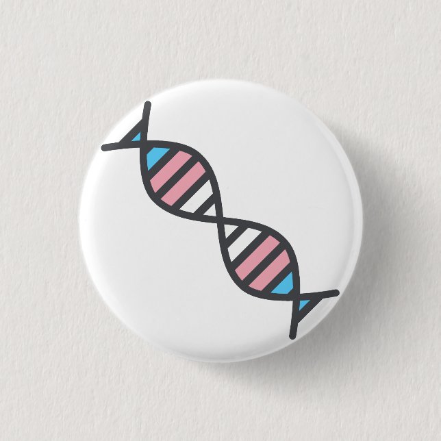 Transgender DNA Pride Flag Button (Front)