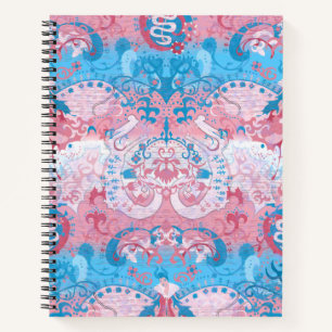 Transgender Dragon Damask - Trans Pride Flag Color Notebook