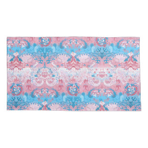 Transgender Dragon Damask - Trans Pride Flag Color Pillow Case