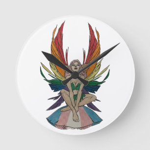 Transgender Faerie Round Clock