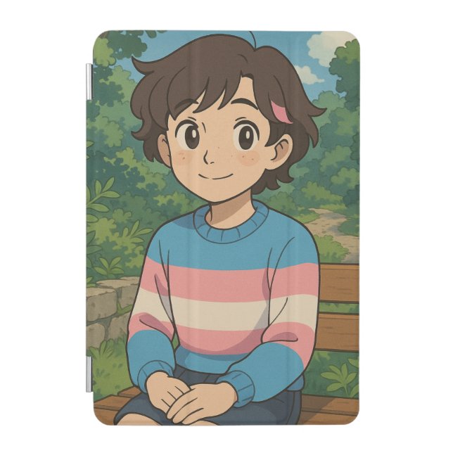 Transgender Flag Anime Person | LGBTQIA+  iPad Mini Cover (Front)