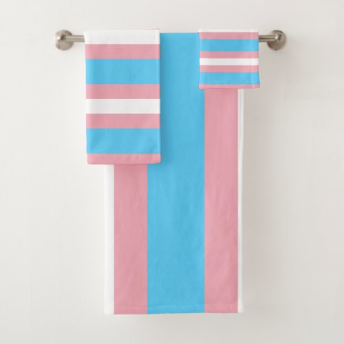 Transgender Flag Bath Towel Set