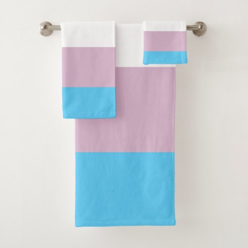 Transgender Flag Bath Towel Set