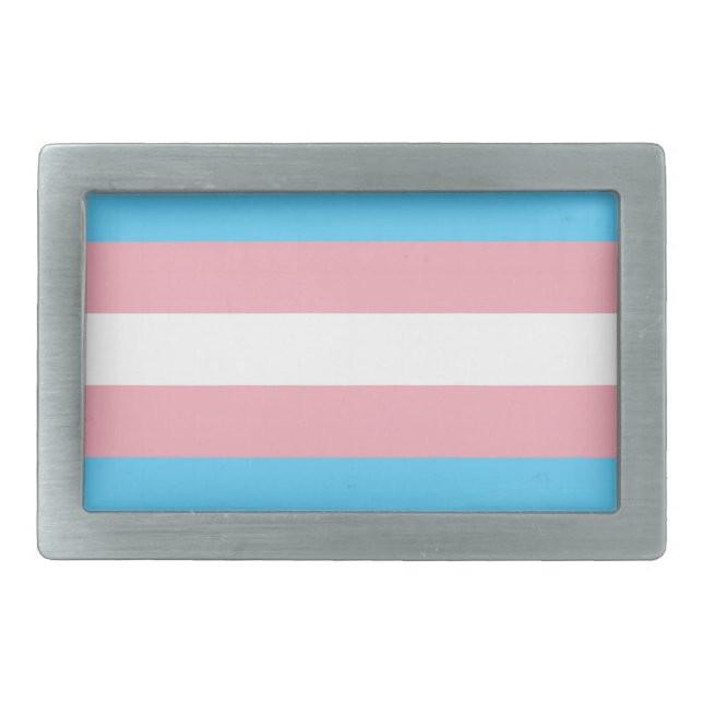 Transgender Flag Belt Buckle (Front)