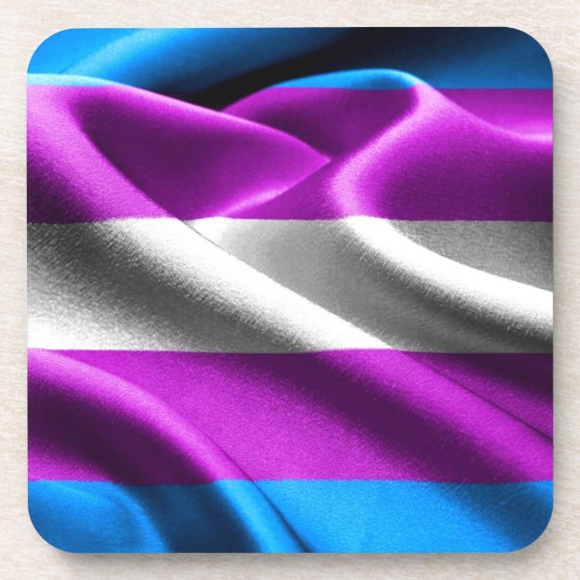 Transgender Flag Beverage Coaster (Front)
