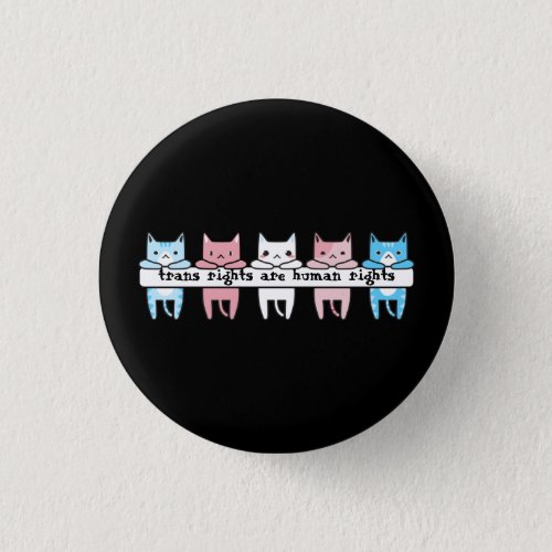 Transgender Flag Cat Trans Rights Are Human Rights Button