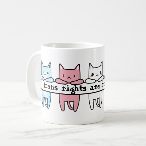 Transgender Flag Cat Trans Rights Are Human Rights Coffee Mug