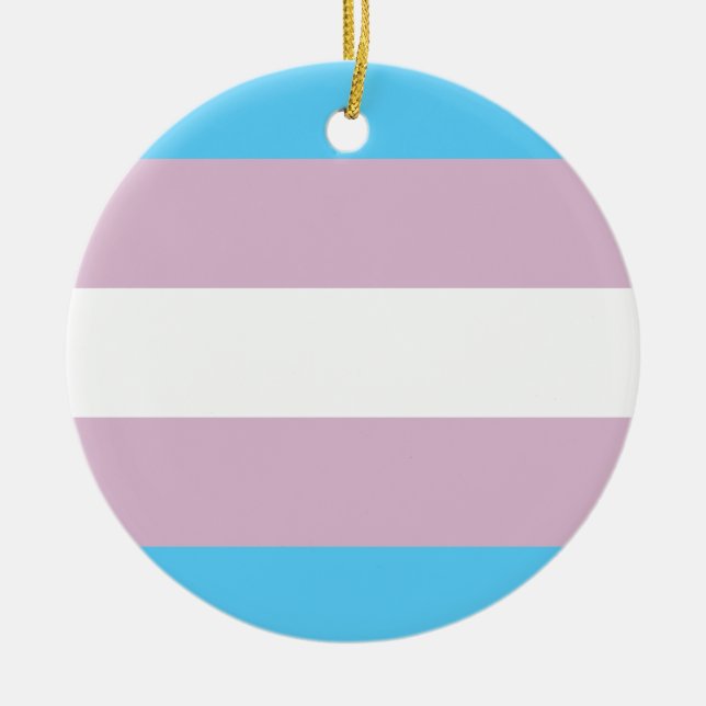 Transgender Flag Ceramic Ornaments (Front)
