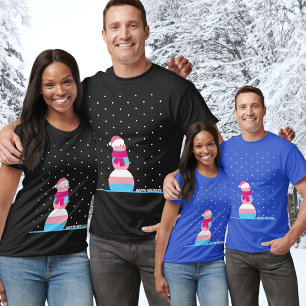 Transgender flag christmas outfit snowman T-Shirt