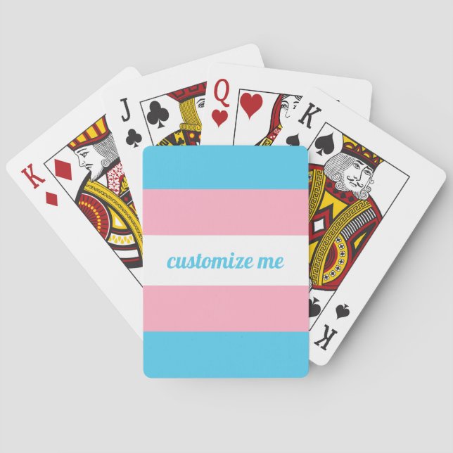 Transgender Flag Customized Poker Cards (Back)