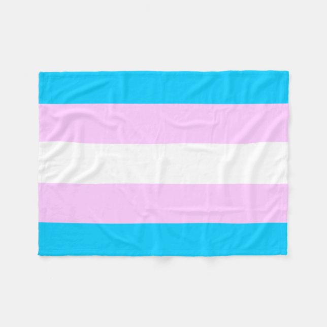 Transgender flag fleece blanket (Front (Horizontal))