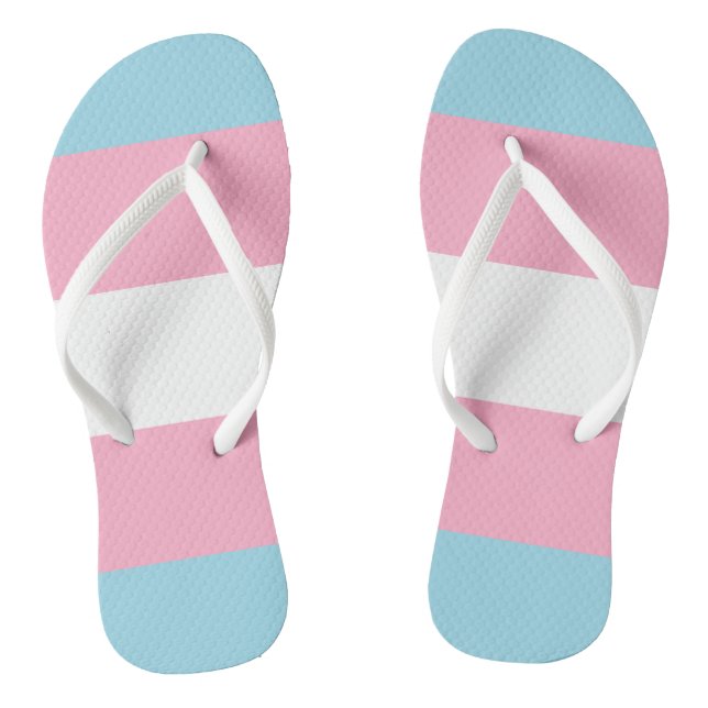 "Transgender Flag" Flip Flops (Footbed)