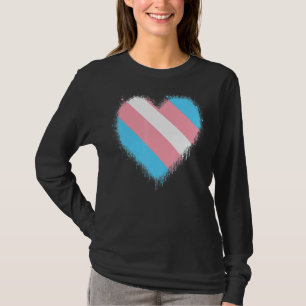 Transgender Flag Heart For Transgender Pride T-Shirt