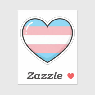 Transgender Flag Heart LGBTQIA+ Sticker