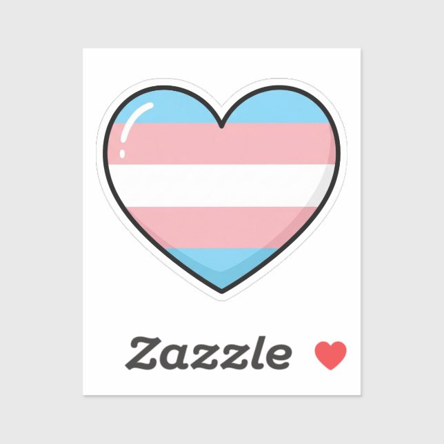 Transgender Flag Heart | LGBTQIA+  Sticker (Sheet)
