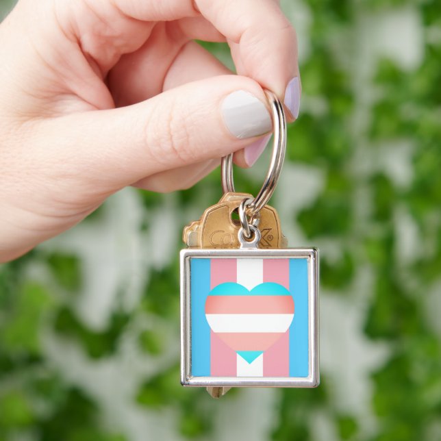 Transgender Flag, Heart & Pride community /gender  Keychain (Hand)
