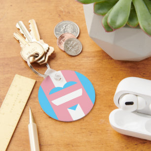 Transgender Flag, Heart & Pride community / gender Keychain