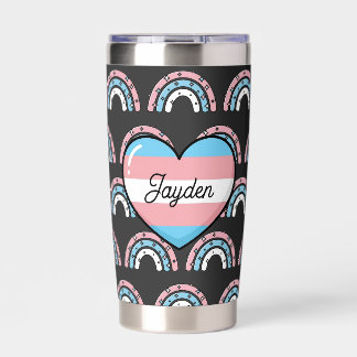 Transgender Flag Heart & Pride Poem Personalized Insulated Tumbler