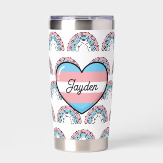 Transgender Flag Heart & Pride Poem Personalized Insulated Tumbler