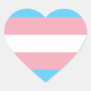 Transgender flag heart sticker