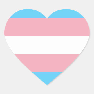 Transgender flag heart sticker