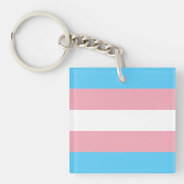 Transgender Flag Keychain (Front)