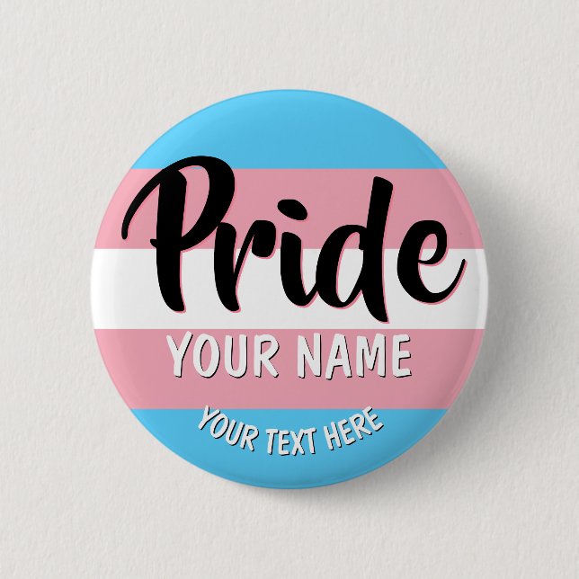 Transgender Flag LGBT Personalized Button (Front)