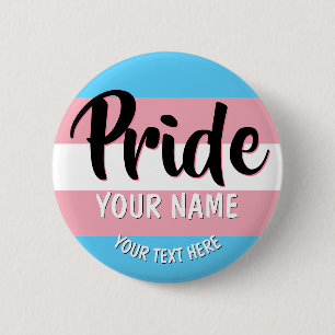 Transgender Flag LGBT Personalized Button
