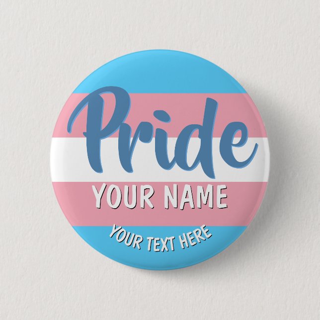 Transgender Flag LGBT Personalized Button (Front)