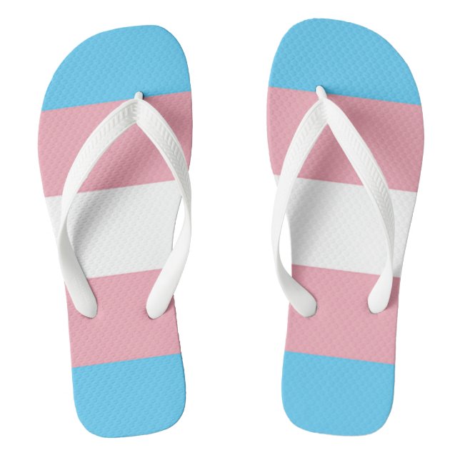Transgender Flag LGBTQ+ Pride Flip Flops (Footbed)
