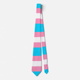  Transgender Flag   LGBTQIA+ Pink, Blue and White Neck Tie