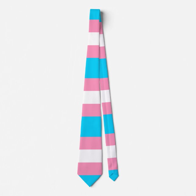  Transgender Flag | LGBTQIA+ Pink, Blue and White Neck Tie (Front)