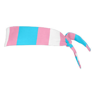 Transgender Flag LGBTQIA+ Pink, Blue and White Tie Headband