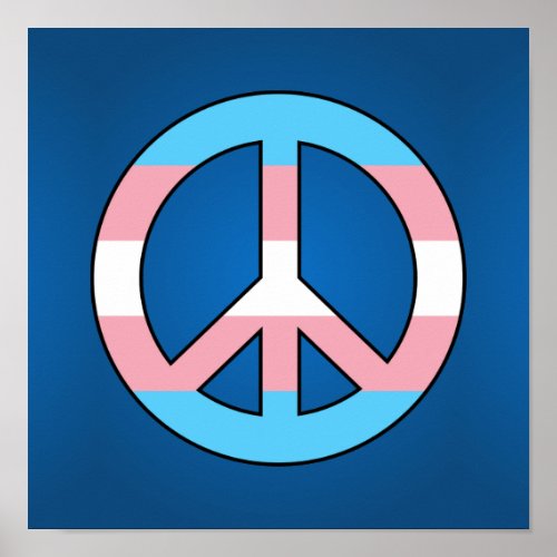 Transgender flag peace sign poster