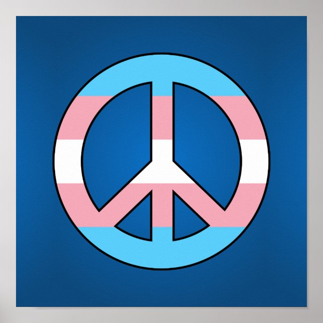 Transgender flag peace sign poster (Front)