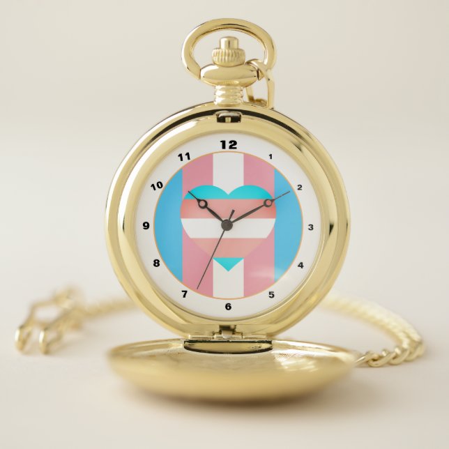 Transgender Flag & Pride community / gender flag  Pocket Watch (Inside)