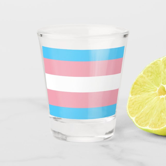 Transgender Flag & Pride community /gender flag Shot Glass (Front)