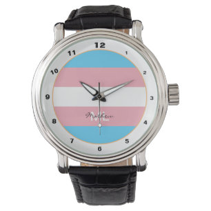 Transgender Flag & Pride community / monogrammed Watch