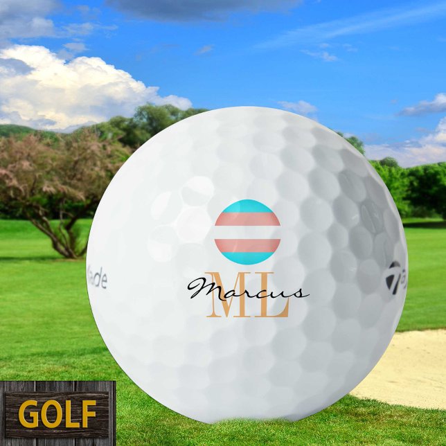 Transgender Flag & Pride golfing monogrammed / LGB Golf Balls (Creator Uploaded)
