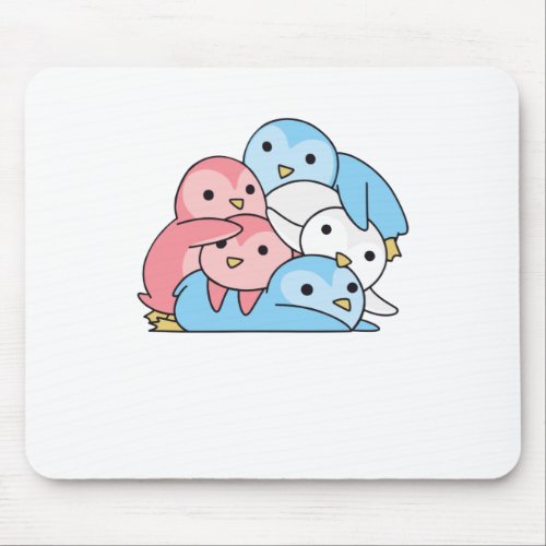 Transgender Flag Pride Lgbtq Cute Penguin Mouse Pad