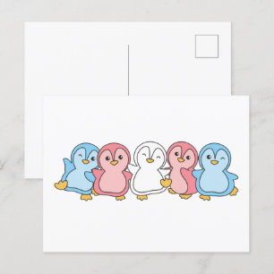 Transgender Flag Pride Lgbtq Cute Penguin Postcard