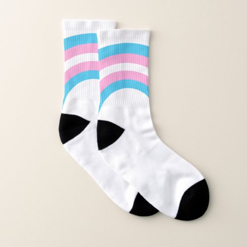 Transgender Flag Rainbow Arc Blue Pink White Socks