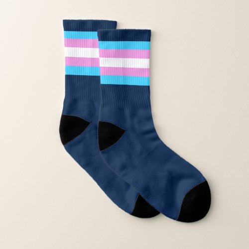 Transgender Flag Retro Striped Socks