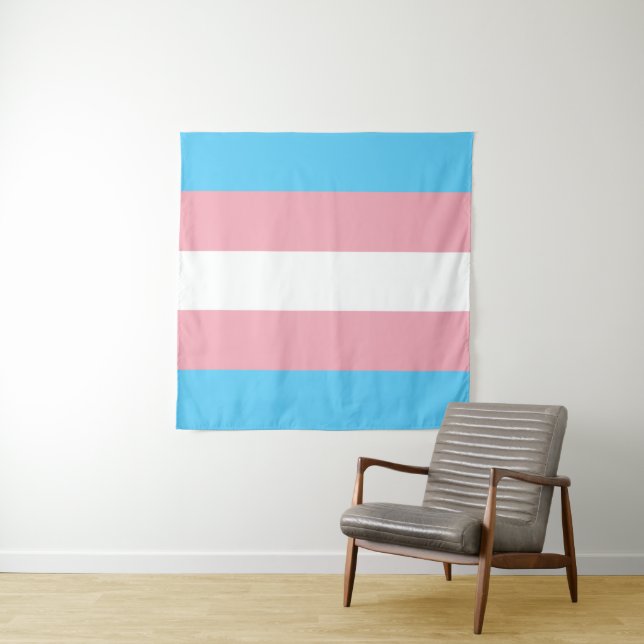 Transgender Flag Square Tapestry (In Situ (Horizontal))