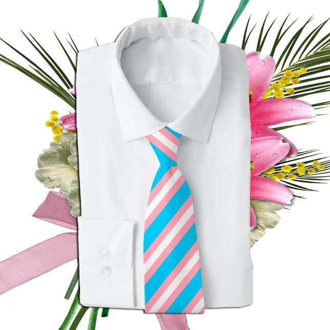 Transgender Flag Stripes & Pride community Neck Tie (Creator Uploaded)