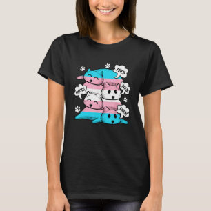 Transgender Flag They Their Them Meow Cat LGBT T-Shirt