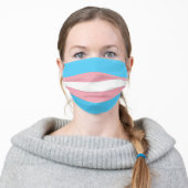 Transgender Flag Trans Flag LGBT LGBTQ Adult Cloth Face Mask (Worn)