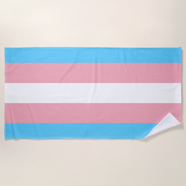 Transgender flag trans pride LGBT symbol gay homos Beach Towel (Front)